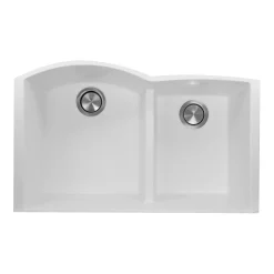 Clearance 60/40 Double Bowl Undermount Granite Composite Double Bowl Sinks|Undermount Sinks