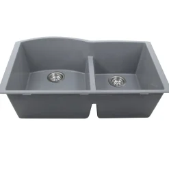 Clearance 60/40 Double Bowl Undermount Granite Composite Double Bowl Sinks|Undermount Sinks