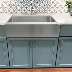 Clearance EZApron33-9 RetroFit Single Bowl Undermount Stainless Steel Kitchen Sink with 9" Apron Front Stainless Steel Sinks|Single Bowl Sinks