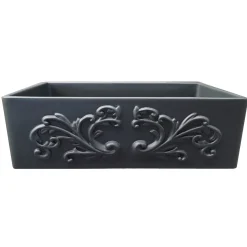 Discount 33" Farmhouse Fireclay Sink with Filigree Apron Single Bowl Sinks|Undermount Sinks