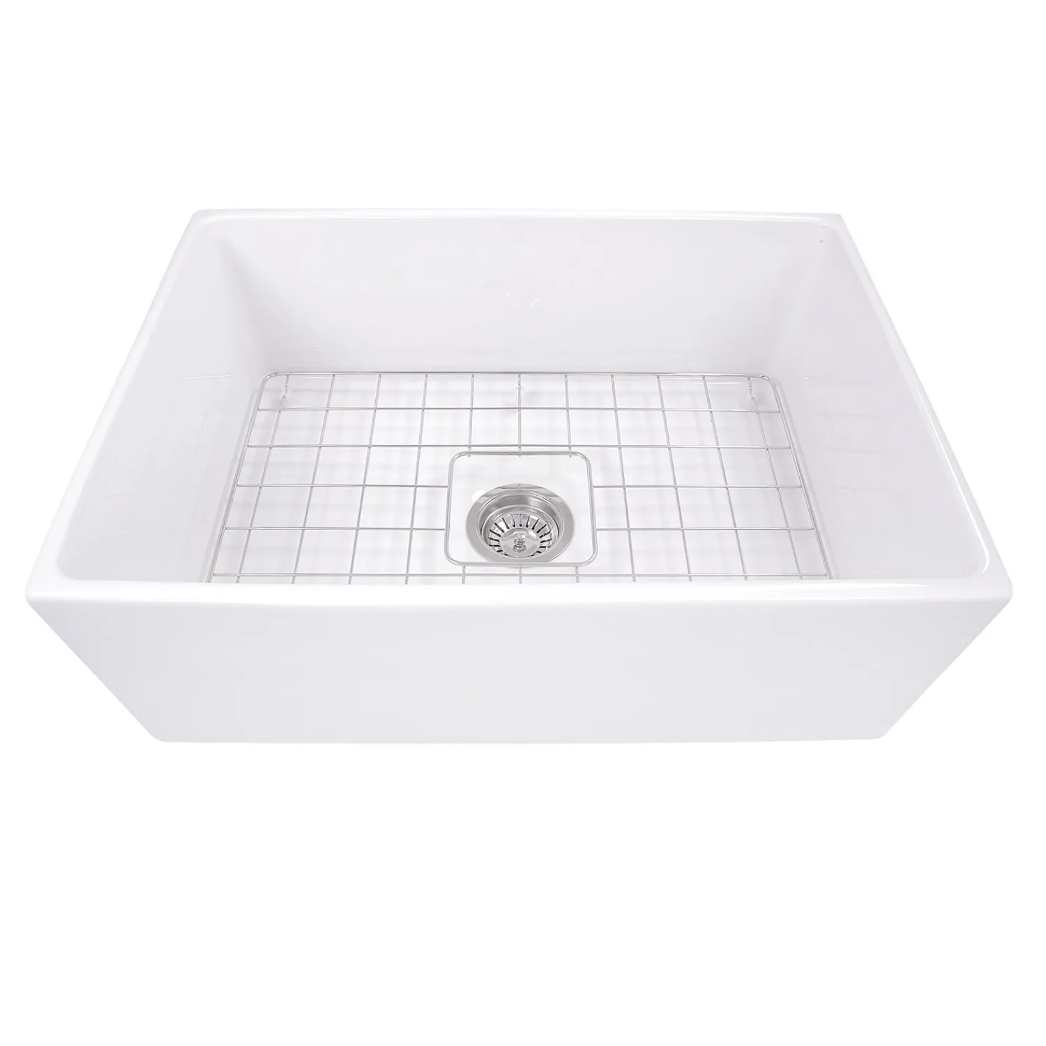Clearance 27" Farmhouse Fireclay Sink with Drain and Grid Single Bowl Sinks|Apron Front / Farmhouse Sinks