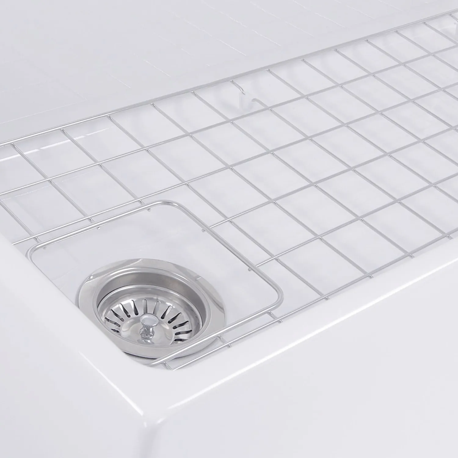 New 36" Farmhouse Fireclay Sink with Offset Drain and Grid Single Bowl Sinks|Apron Front / Farmhouse Sinks