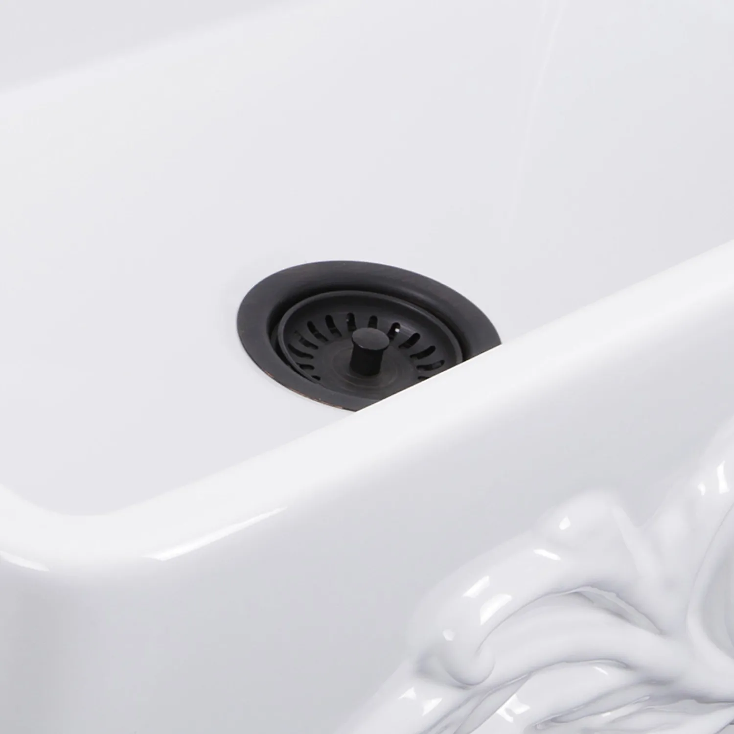 Discount 30" Farmhouse Fireclay Sink with Filigree Apron Single Bowl Sinks|Apron Front / Farmhouse Sinks
