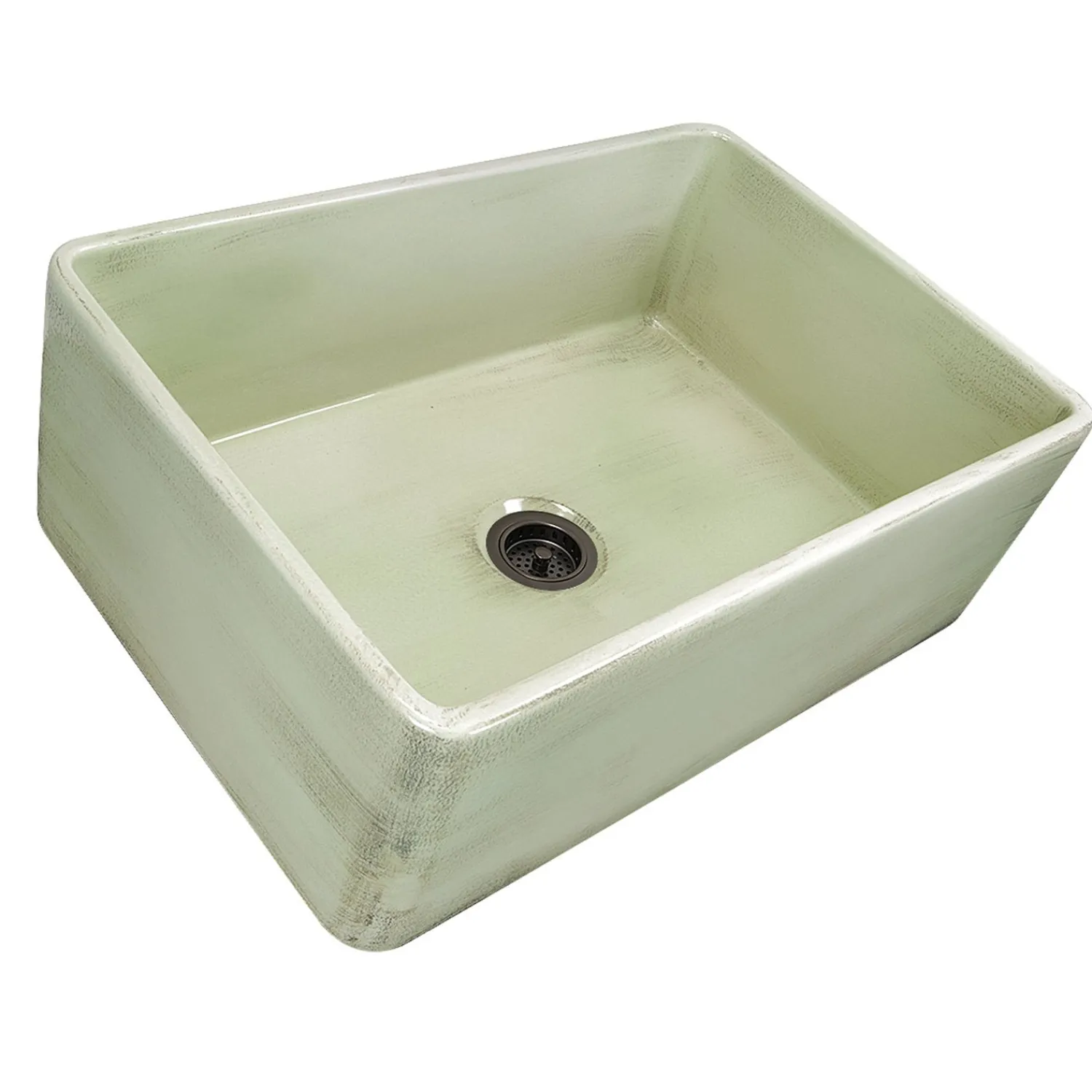 Best 30" Farmhouse Fireclay Sink with Shabby Green Finish Single Bowl Sinks|Apron Front / Farmhouse Sinks