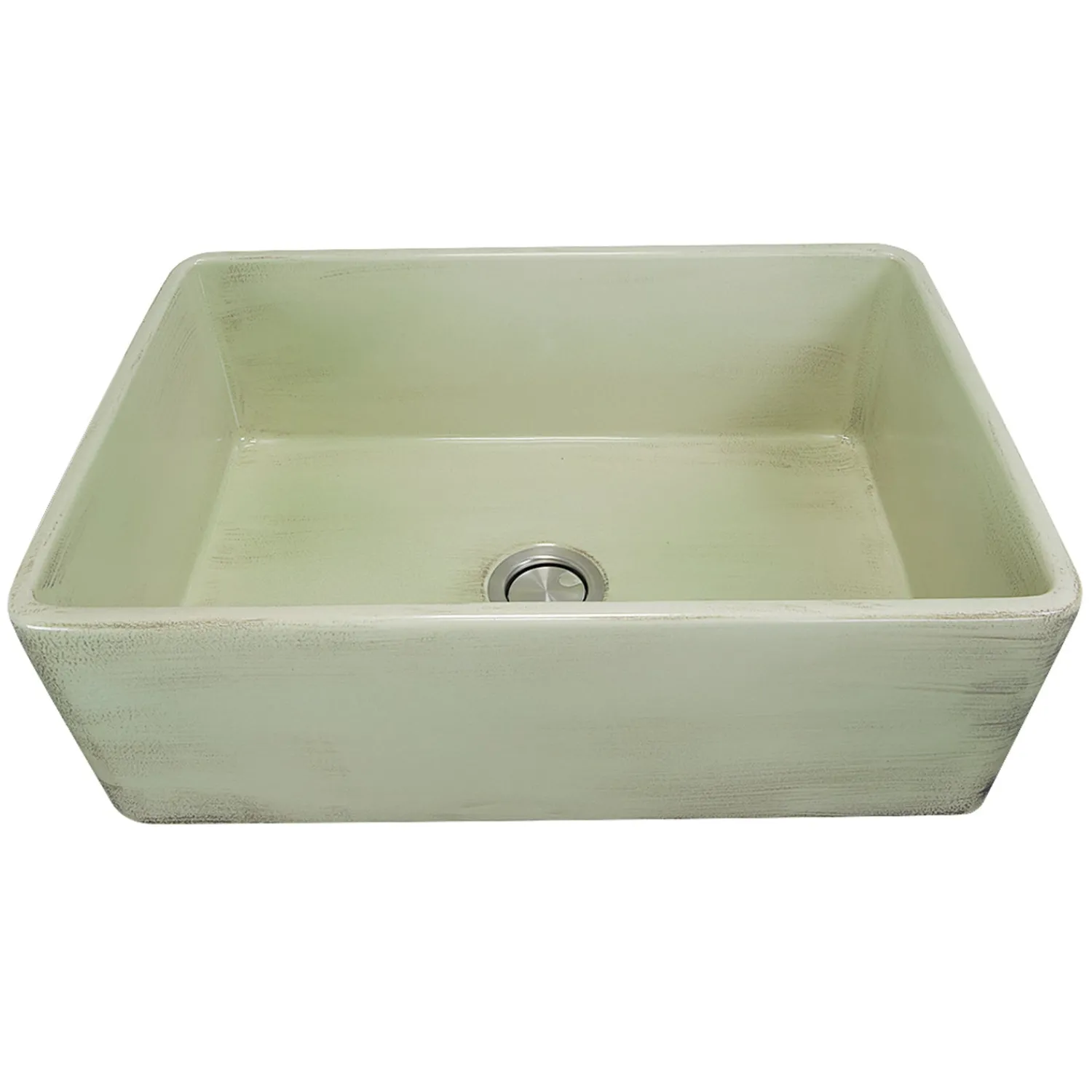 Best 30" Farmhouse Fireclay Sink with Shabby Green Finish Single Bowl Sinks|Apron Front / Farmhouse Sinks
