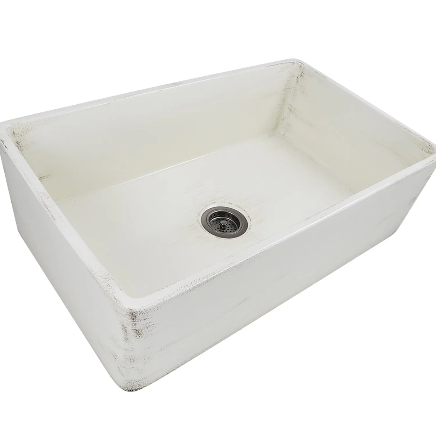 Best 33" Farmhouse Fireclay Sink with Shabby Straw Finish Single Bowl Sinks|Apron Front / Farmhouse Sinks