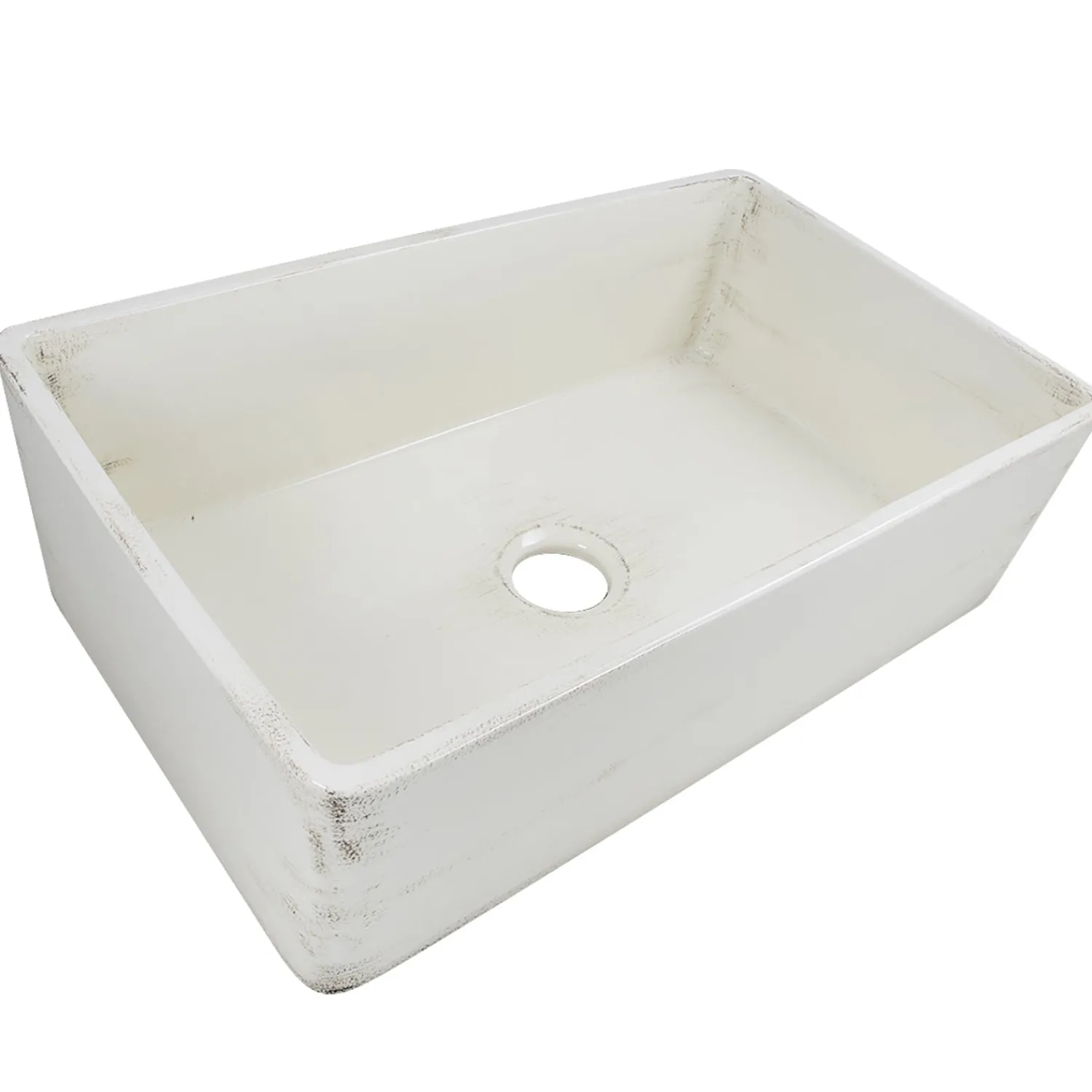 Best 33" Farmhouse Fireclay Sink with Shabby Straw Finish Single Bowl Sinks|Apron Front / Farmhouse Sinks