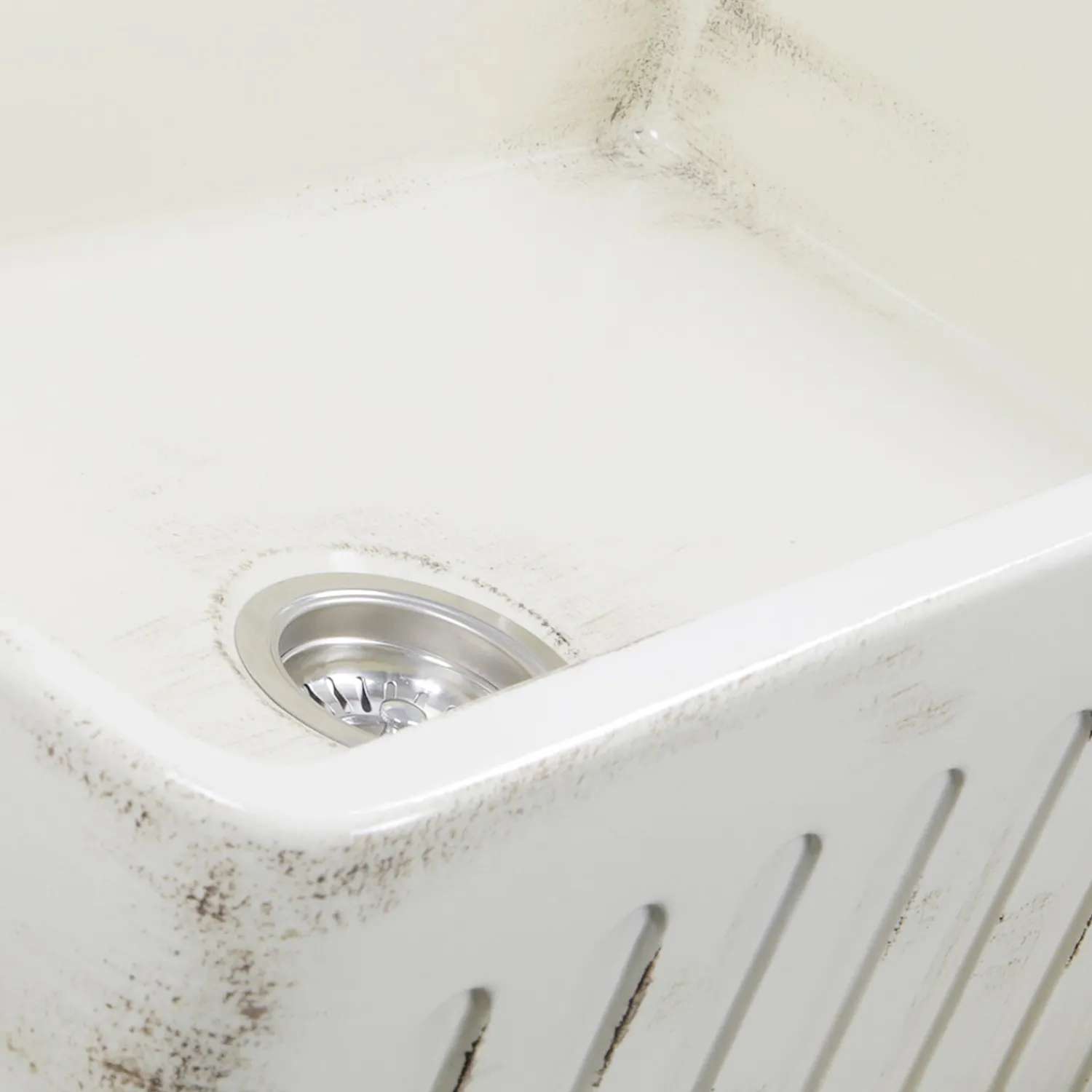 Best 33" Farmhouse Fireclay Sink with Shabby Straw Finish Single Bowl Sinks|Apron Front / Farmhouse Sinks