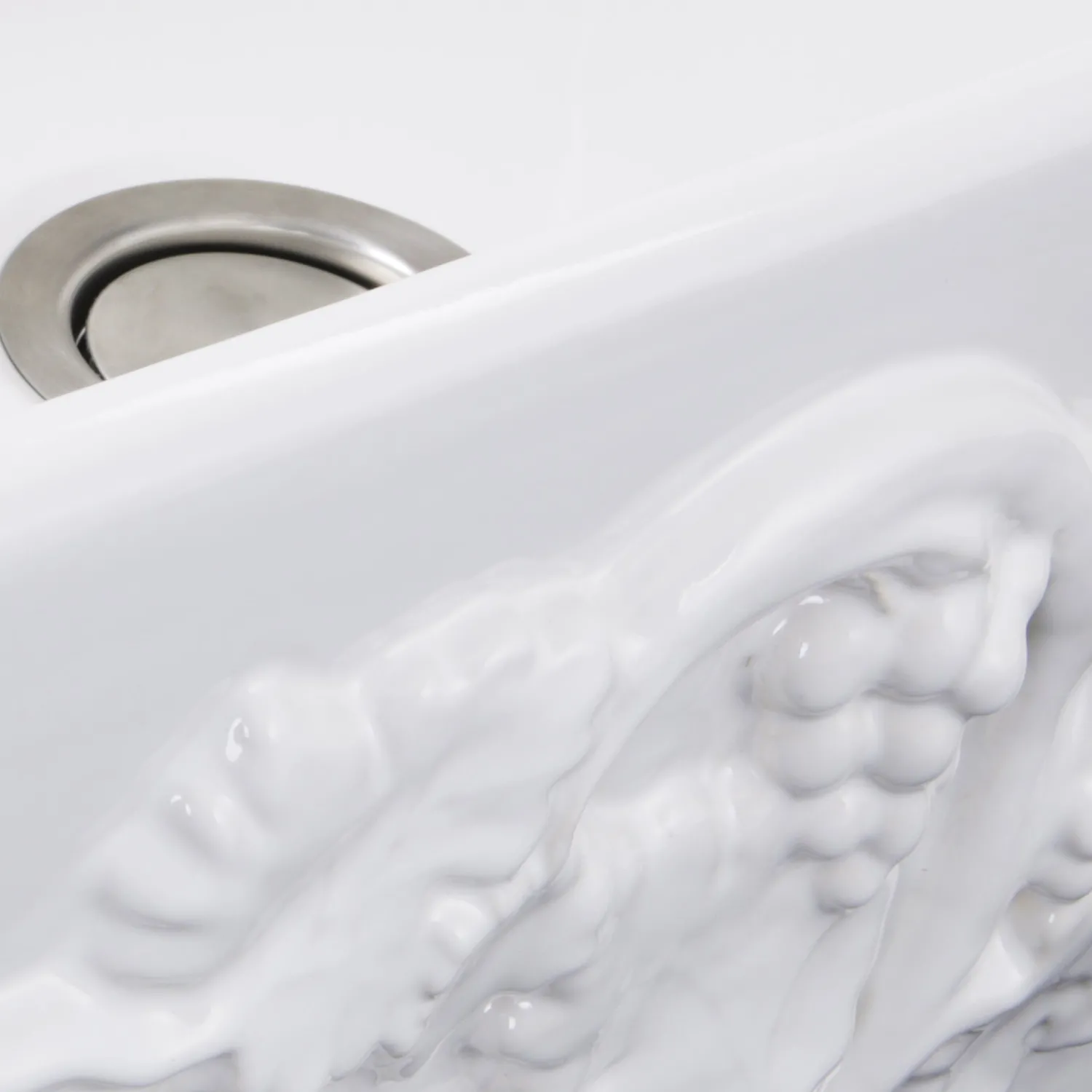 Online 30" Farmhouse Fireclay Sink with Grapes Apron Single Bowl Sinks|Apron Front / Farmhouse Sinks
