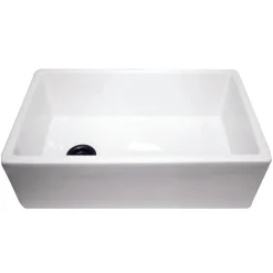 30" Fireclay Farmhouse Sink Offset Drain with Grid Single Bowl Sinks|Apron Front / Farmhouse Sinks