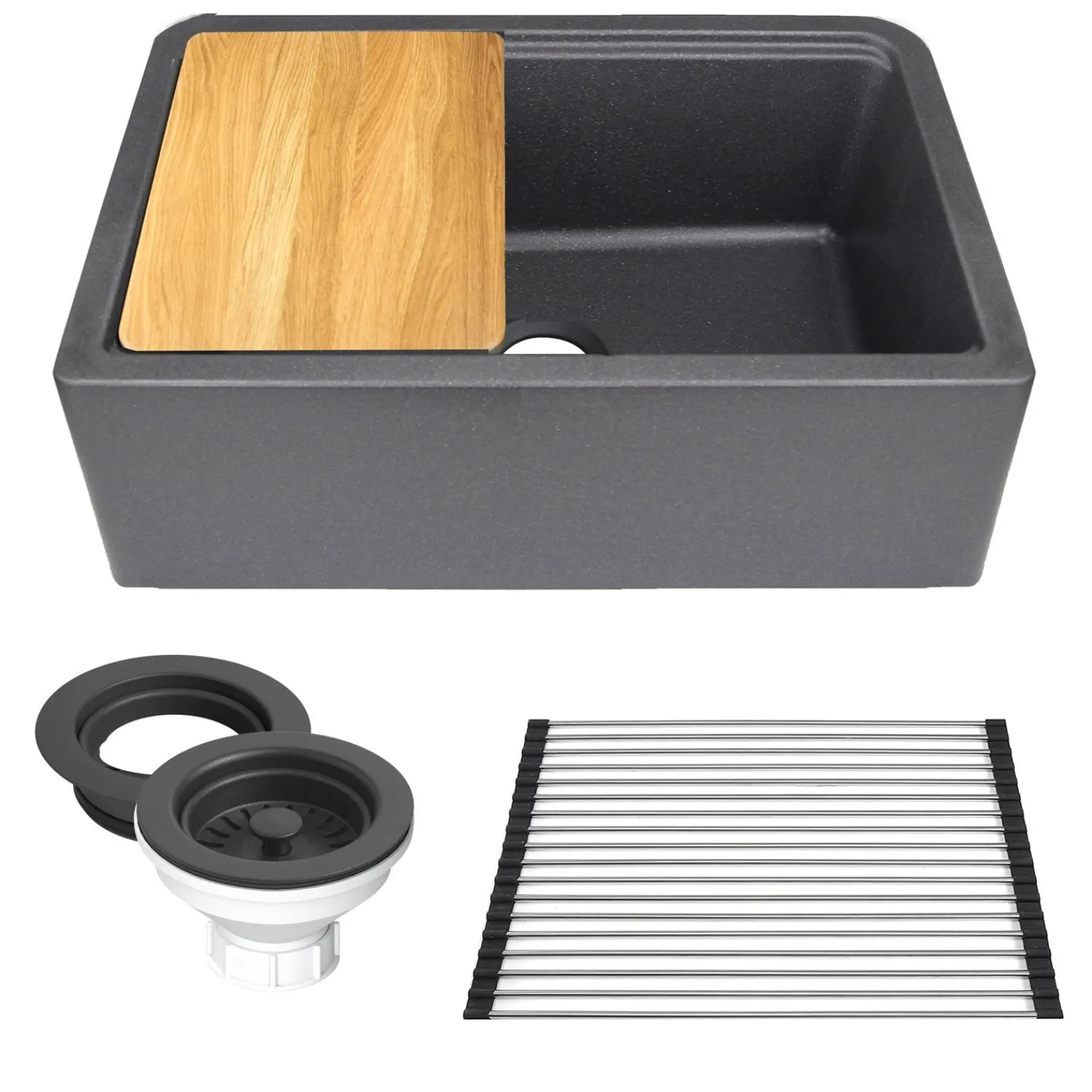 30" Granite Composite Workstation Apron Sink Single Bowl Sinks|Apron Front / Farmhouse Sinks