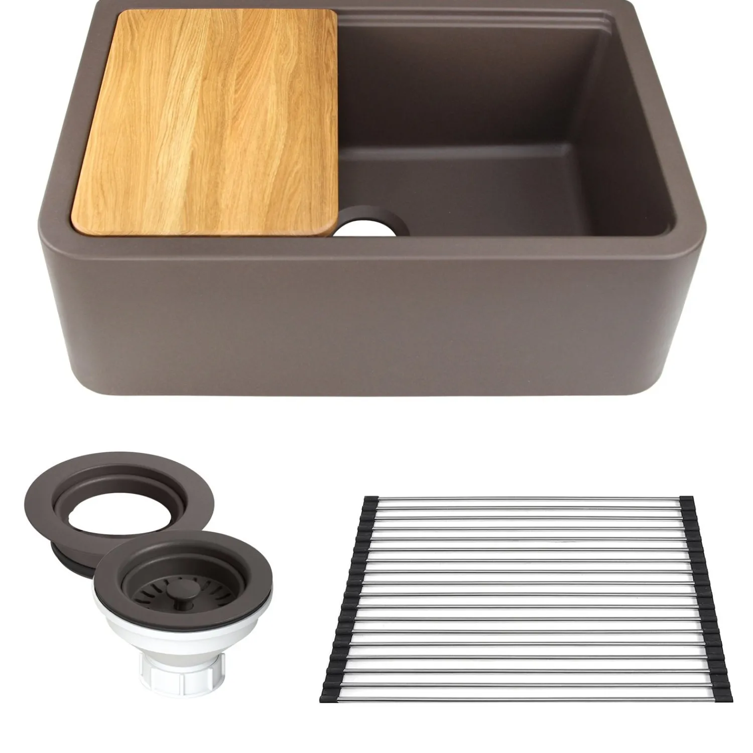 30" Granite Composite Workstation Apron Sink Single Bowl Sinks|Apron Front / Farmhouse Sinks
