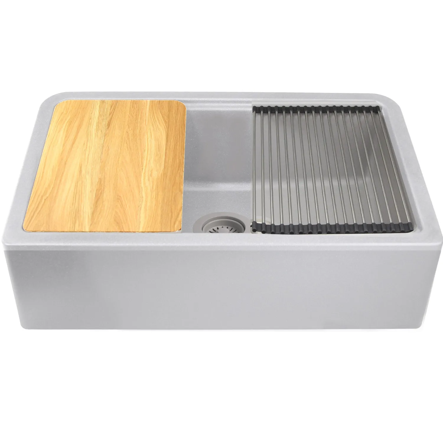 Online 33" Granite Composite Workstation Apron Sink Single Bowl Sinks|Apron Front / Farmhouse Sinks