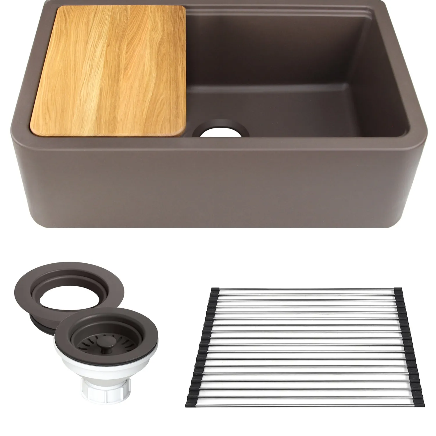 Online 33" Granite Composite Workstation Apron Sink Single Bowl Sinks|Apron Front / Farmhouse Sinks