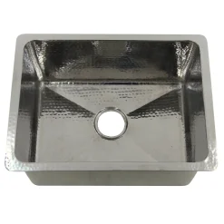 Discount 23" Hammered Stainless Steel Rectangle Kitchen Sink Stainless Steel Sinks|Single Bowl Sinks