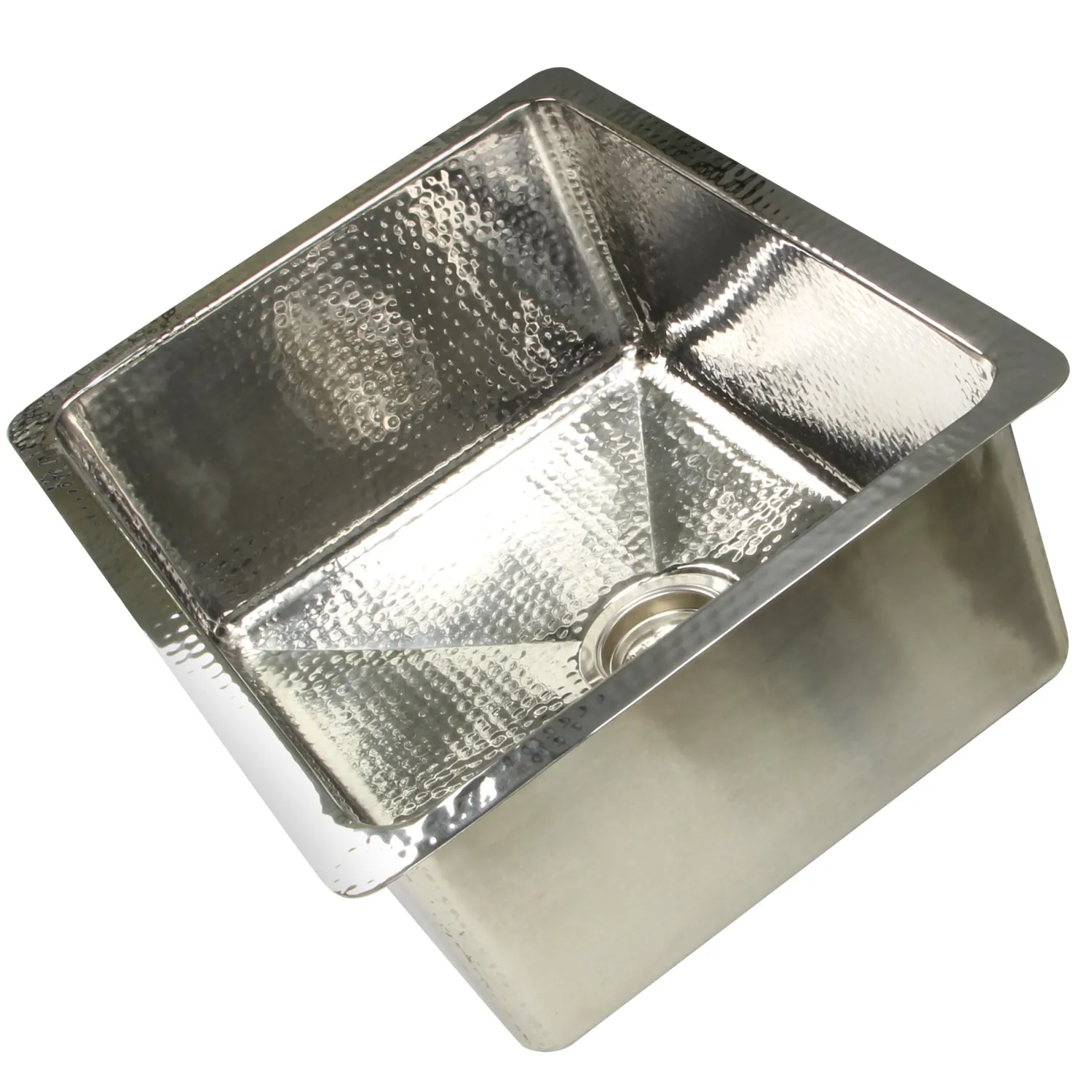Discount 23" Hammered Stainless Steel Rectangle Kitchen Sink Stainless Steel Sinks|Single Bowl Sinks