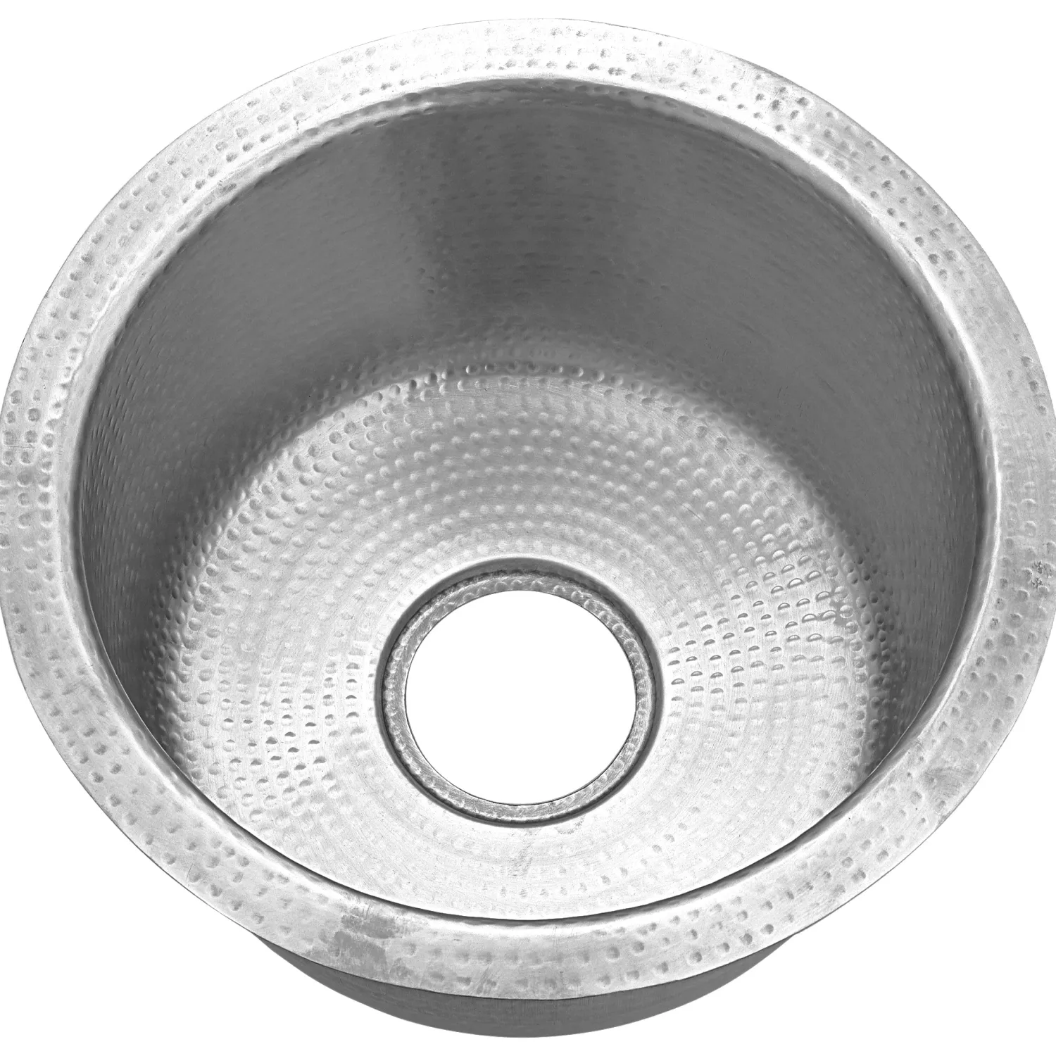 Best 15" Hand Hammered Round Stainless Steel Bar Sink Satin Matte Finish Bar / Prep Sinks