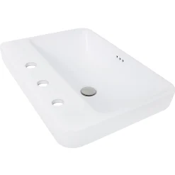 Best 23-Inch 3-Hole Rectangular Drop-In Ceramic Vanity Sink DI-2317-R8 Drop-In / Top Mount Sinks