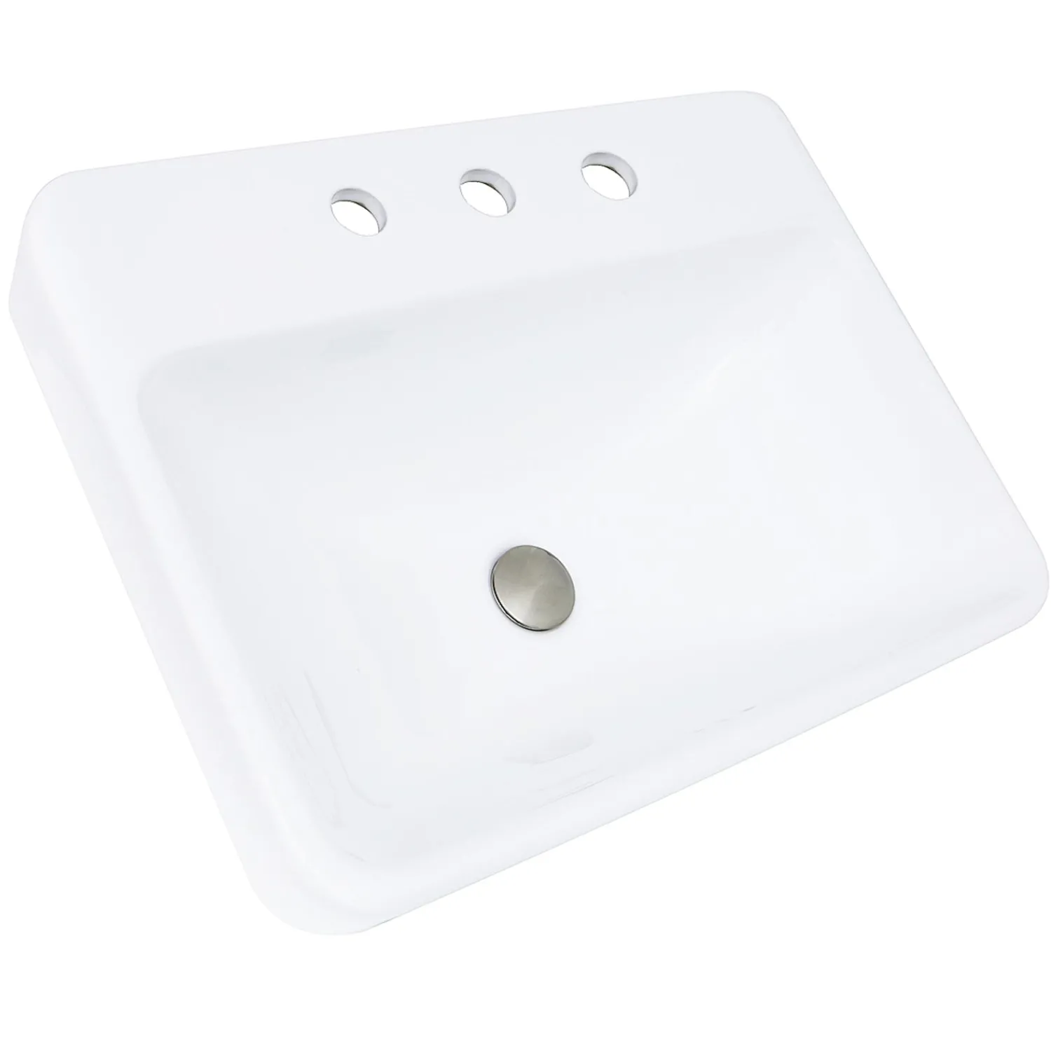 Best 23-Inch 3-Hole Rectangular Drop-In Ceramic Vanity Sink DI-2317-R8 Drop-In / Top Mount Sinks