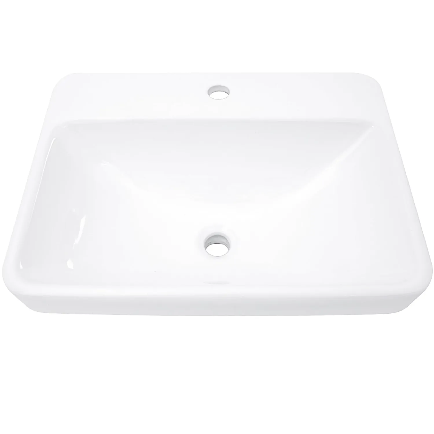 Discount 23-Inch 1-Hole Rectangular Drop-In Ceramic Vanity Sink DI-2317-R1 Drop-In / Top Mount Sinks
