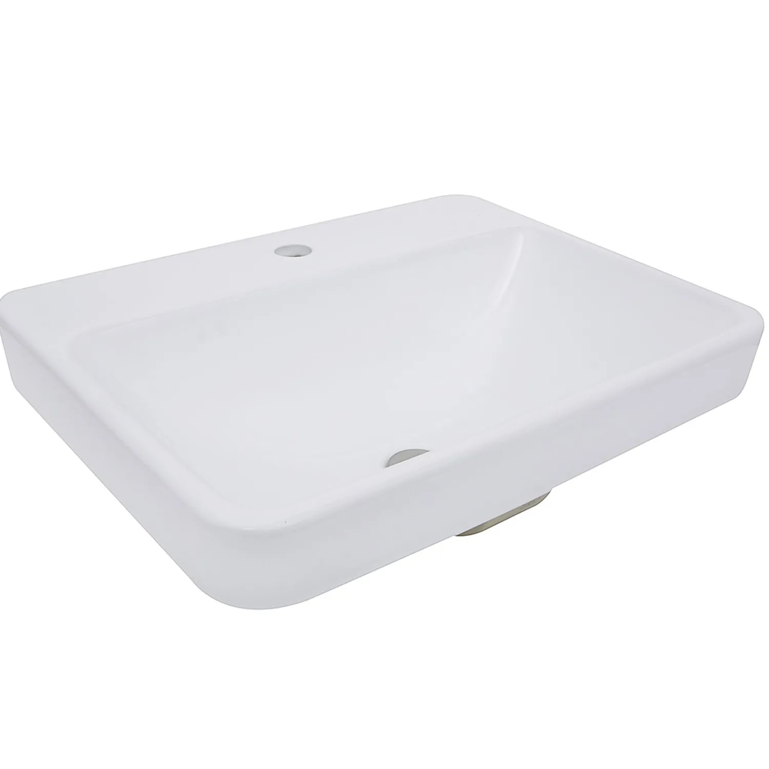 Discount 23-Inch 1-Hole Rectangular Drop-In Ceramic Vanity Sink DI-2317-R1 Drop-In / Top Mount Sinks