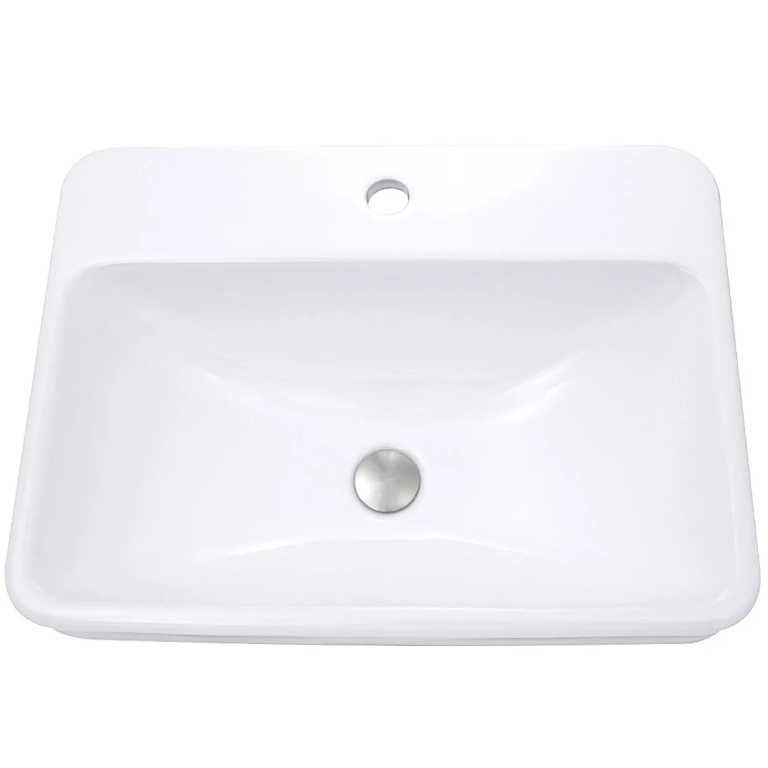 Discount 23-Inch 1-Hole Rectangular Drop-In Ceramic Vanity Sink DI-2317-R1 Drop-In / Top Mount Sinks