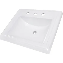 Best 23-Inch Rectangular Drop-In Ceramic Vanity Sink for 8