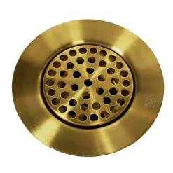 New 3-Inch Utility Sink Grid Drain | Brushed Satin Brass Sink Drains, Disposer Flanges & Air Gaps|Laundry & Utility Sinks