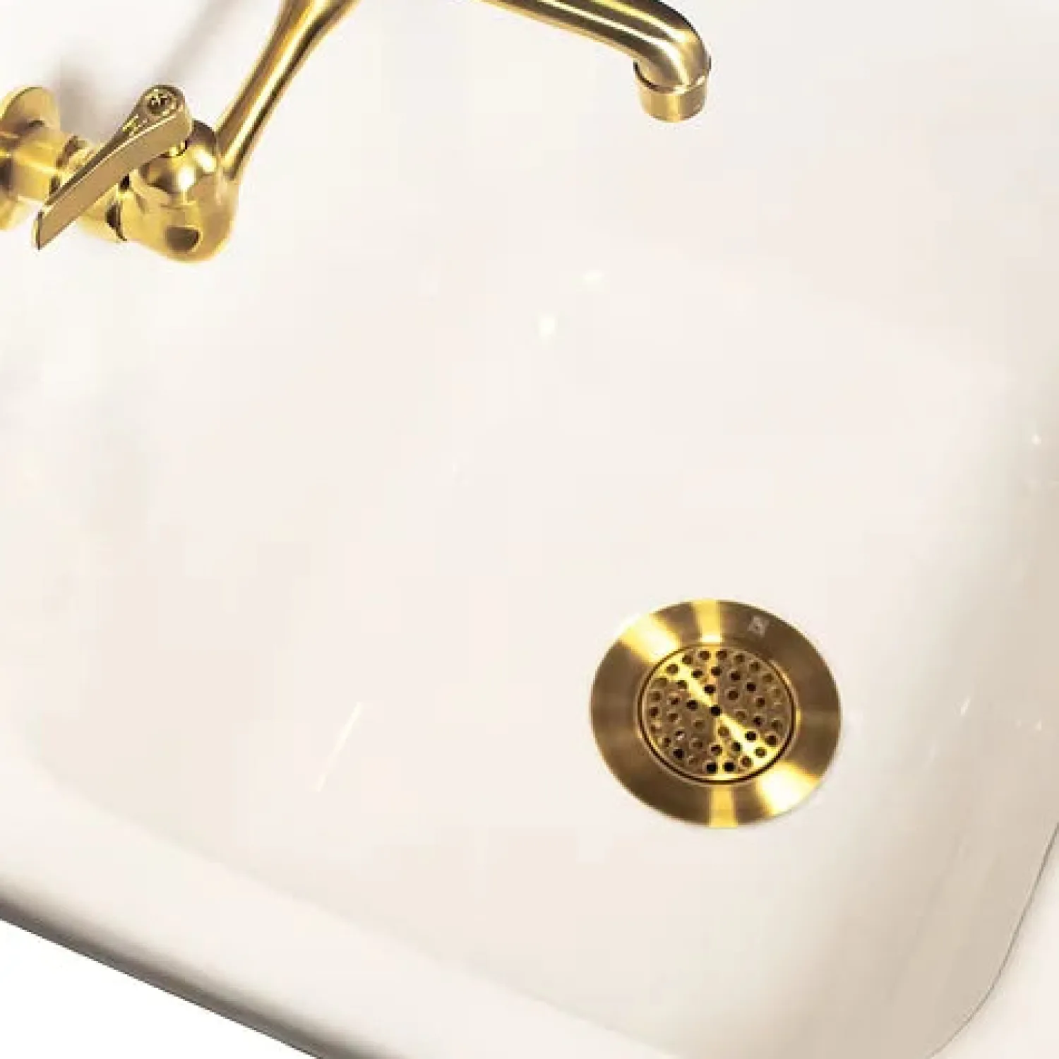 New 3-Inch Utility Sink Grid Drain | Brushed Satin Brass Sink Drains, Disposer Flanges & Air Gaps|Laundry & Utility Sinks