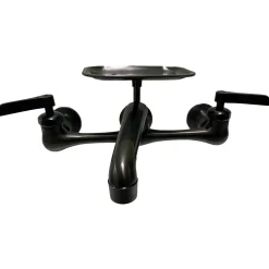 Discount Matte Black Wall Mount Utility Faucet with Soap Dish Wall Mounted Kitchen Faucets