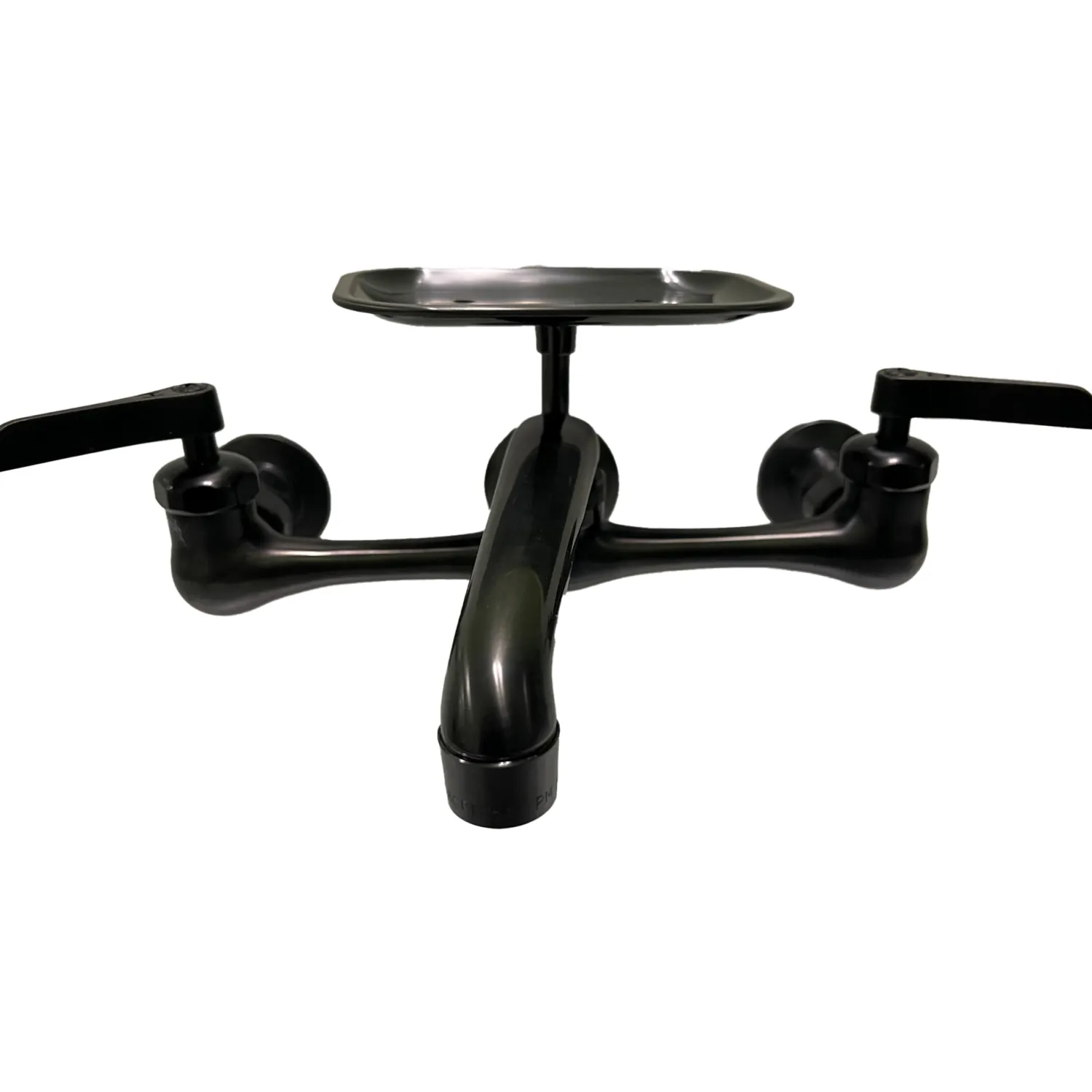 Discount Matte Black Wall Mount Utility Faucet with Soap Dish Wall Mounted Kitchen Faucets