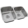 Online NS6040-18 - 32" 60/40 Double Bowl Undermount Stainless Steel Kitchen Sink, 18 Gauge Stainless Steel Sinks|Double Bowl Sinks