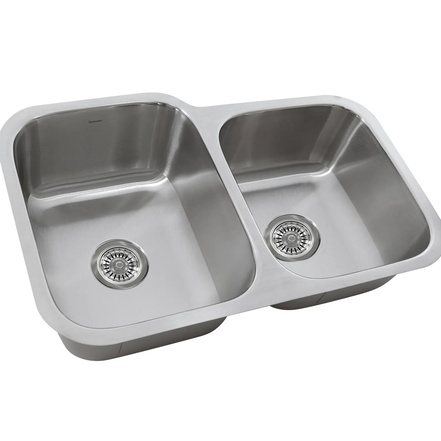 Online NS6040-18 - 32" 60/40 Double Bowl Undermount Stainless Steel Kitchen Sink, 18 Gauge Stainless Steel Sinks|Double Bowl Sinks