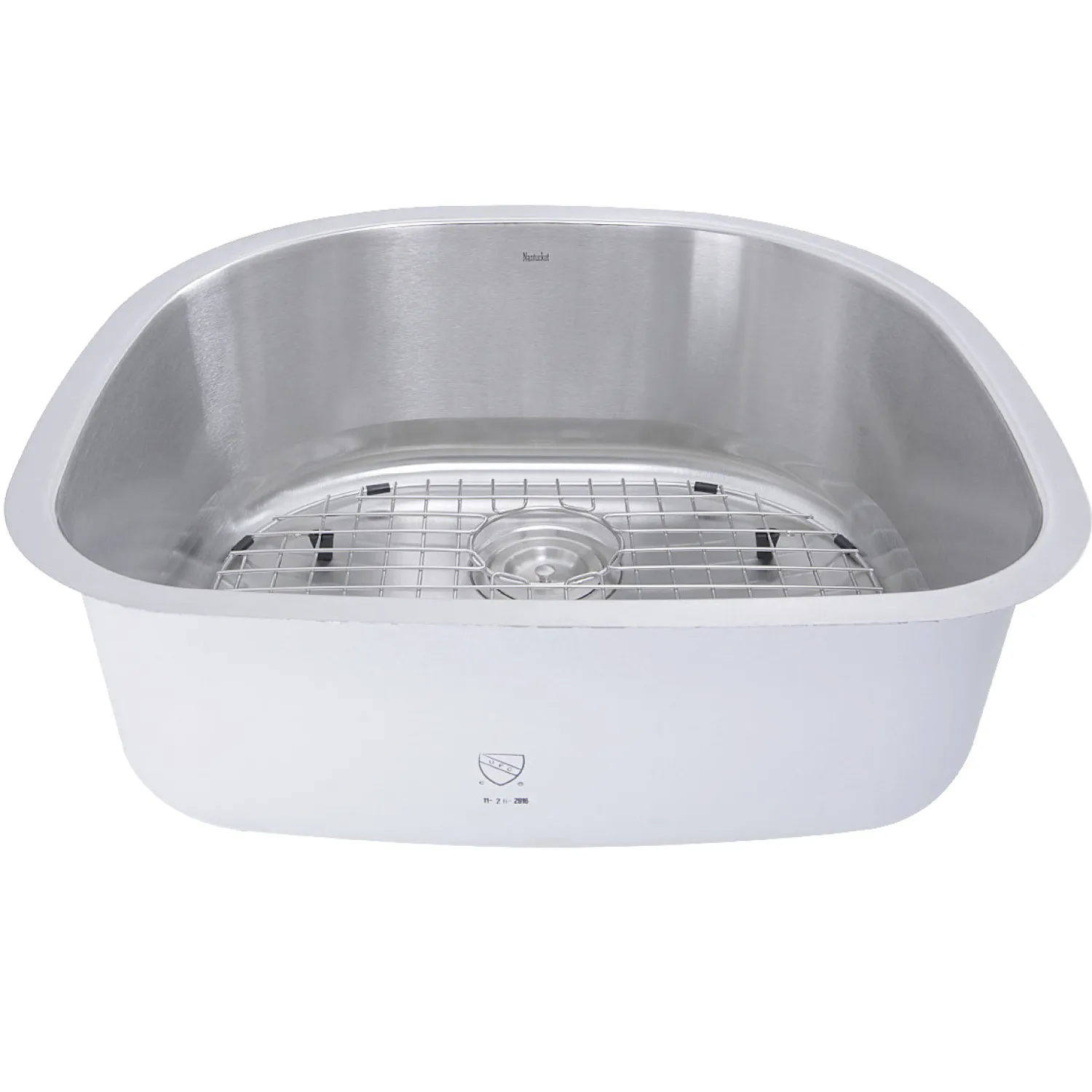 Outlet NS03i-16 Sconset 23" D-Bowl Undermount Stainless Steel Kitchen Sink, 16 Gauge Stainless Steel Sinks|Single Bowl Sinks