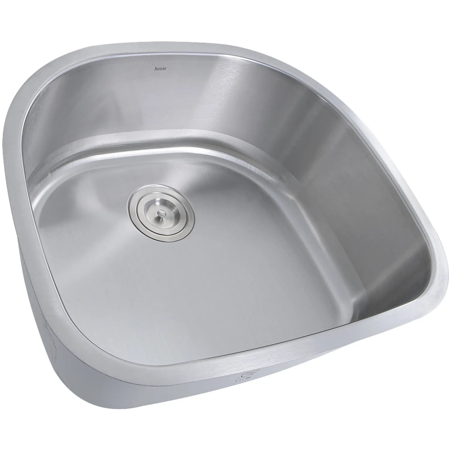 Outlet NS03i-16 Sconset 23" D-Bowl Undermount Stainless Steel Kitchen Sink, 16 Gauge Stainless Steel Sinks|Single Bowl Sinks