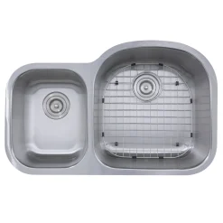 Ns7030-16 - 32.5" 70/30 Reverse Double Bowl Undermount Stainless Steel Kitchen Sink, 16 Gauge Stainless Steel Sinks|Double Bowl Sinks