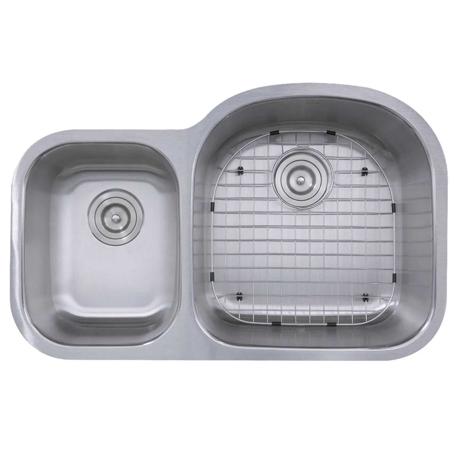Ns7030-16 - 32.5" 70/30 Reverse Double Bowl Undermount Stainless Steel Kitchen Sink, 16 Gauge Stainless Steel Sinks|Double Bowl Sinks