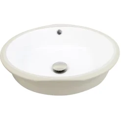 Oval Undermount Ceramic Sink in White UM-16CW Undermount