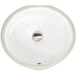 Oval Undermount Ceramic Sink in White UM-16CW Undermount
