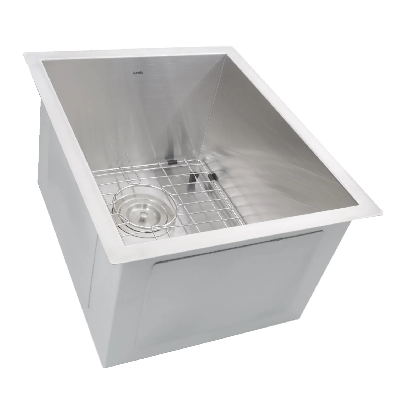 Online 15" Pro Series Rectangle Undermount Zero Radius Stainless Steel Bar Prep Sink Bar / Prep Sinks