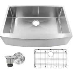 Outlet 33" Pro Series Small Radius Farmhouse Apron Front Stainless Steel Sink Stainless Steel Sinks|Single Bowl Sinks