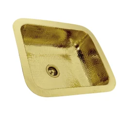 New REB 17.5" x 14.5" Hammered Brass Rectangle Undermount Bar Sink Bar / Prep Sinks