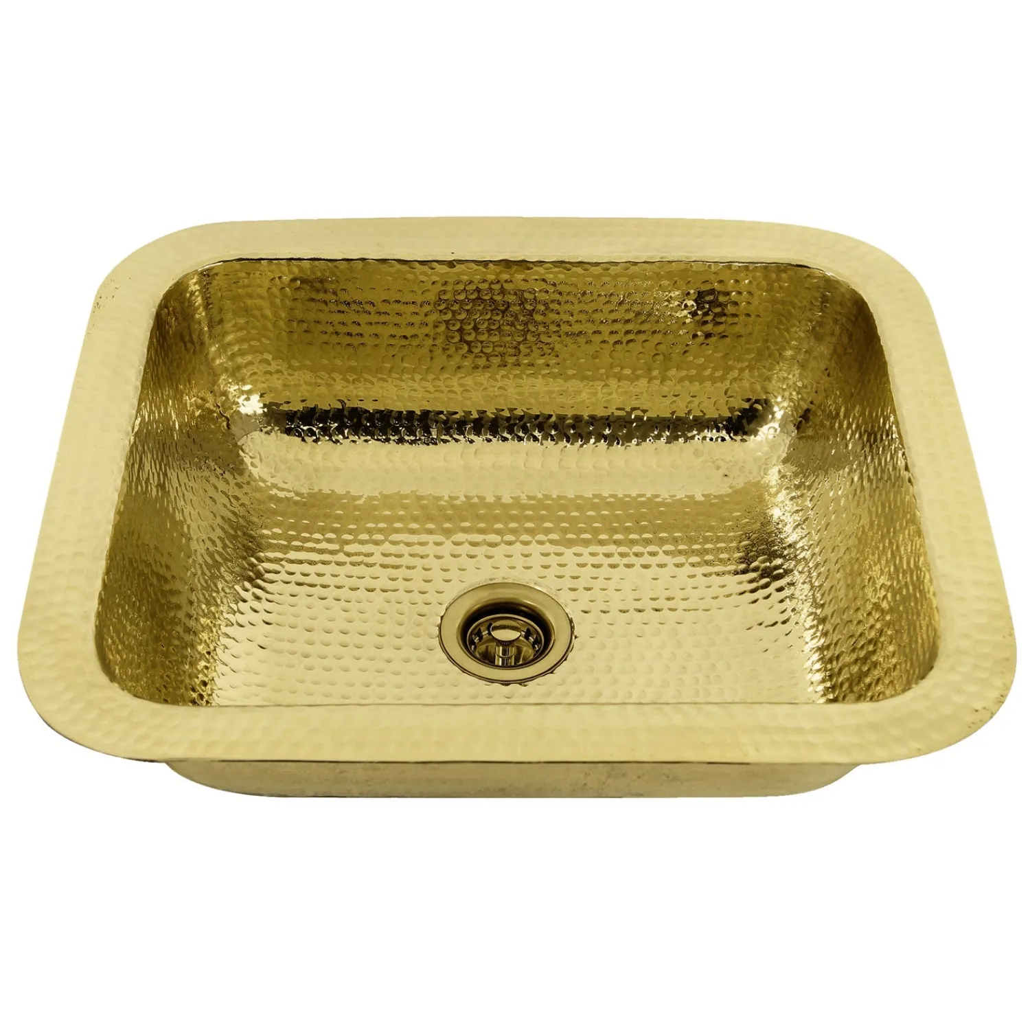 New REB 17.5" x 14.5" Hammered Brass Rectangle Undermount Bar Sink Bar / Prep Sinks