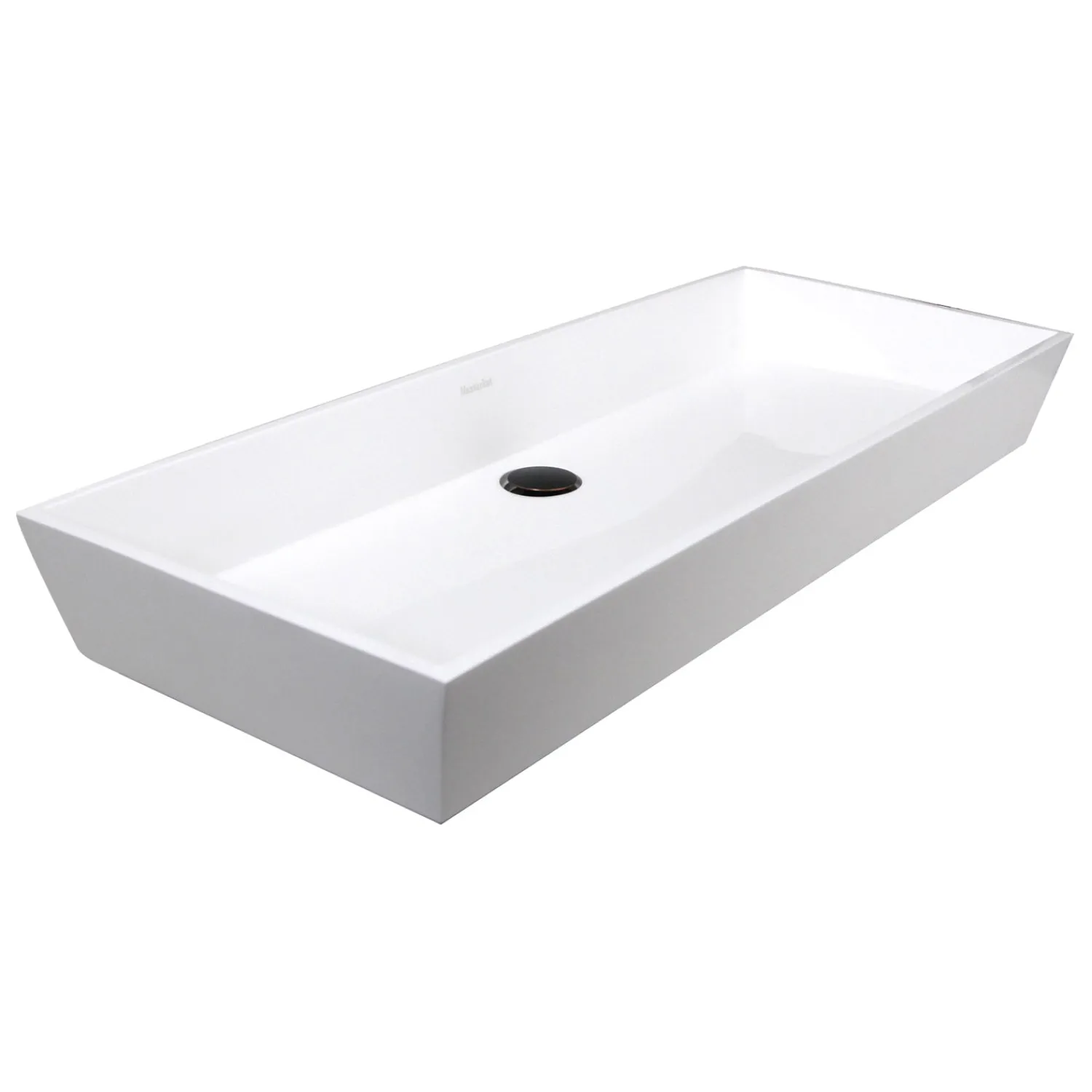 Online Rectangle White Glacier Stone Sink NS-GSTR36 Above Counter / Vessel Sinks