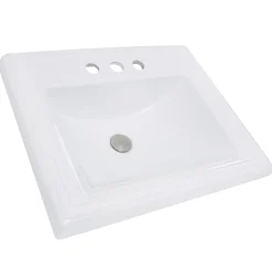 Outlet 23" Rectangular Drop-In Vanity Sink for 4" Spread Faucet Drop-In / Top Mount Sinks
