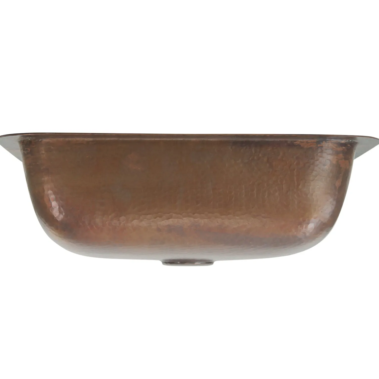 Hot REHC - 17-Inch x 14-Inch Hammered Copper Rectangle Undermount Bathroom Sink, 1.5-Inch Drain Undermount