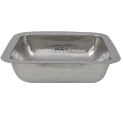 RES - 17.5" Hammered Stainless Steel Rectangle Bar Sink Bar / Prep Sinks
