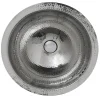 Online RLS-OF 16.875-Inch Hand Hammered Stainless Steel Round Undermount Bathroom Sink with Overflow Undermount|Stainless Steel Sinks