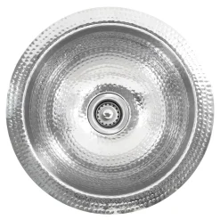 Sale ROS 13" Hand Hammered Stainless Steel Round Bar Sink Bar / Prep Sinks