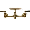 Best Satin Brass Wall Mount Utility Faucet with Soap Dish Wall Mounted Kitchen Faucets